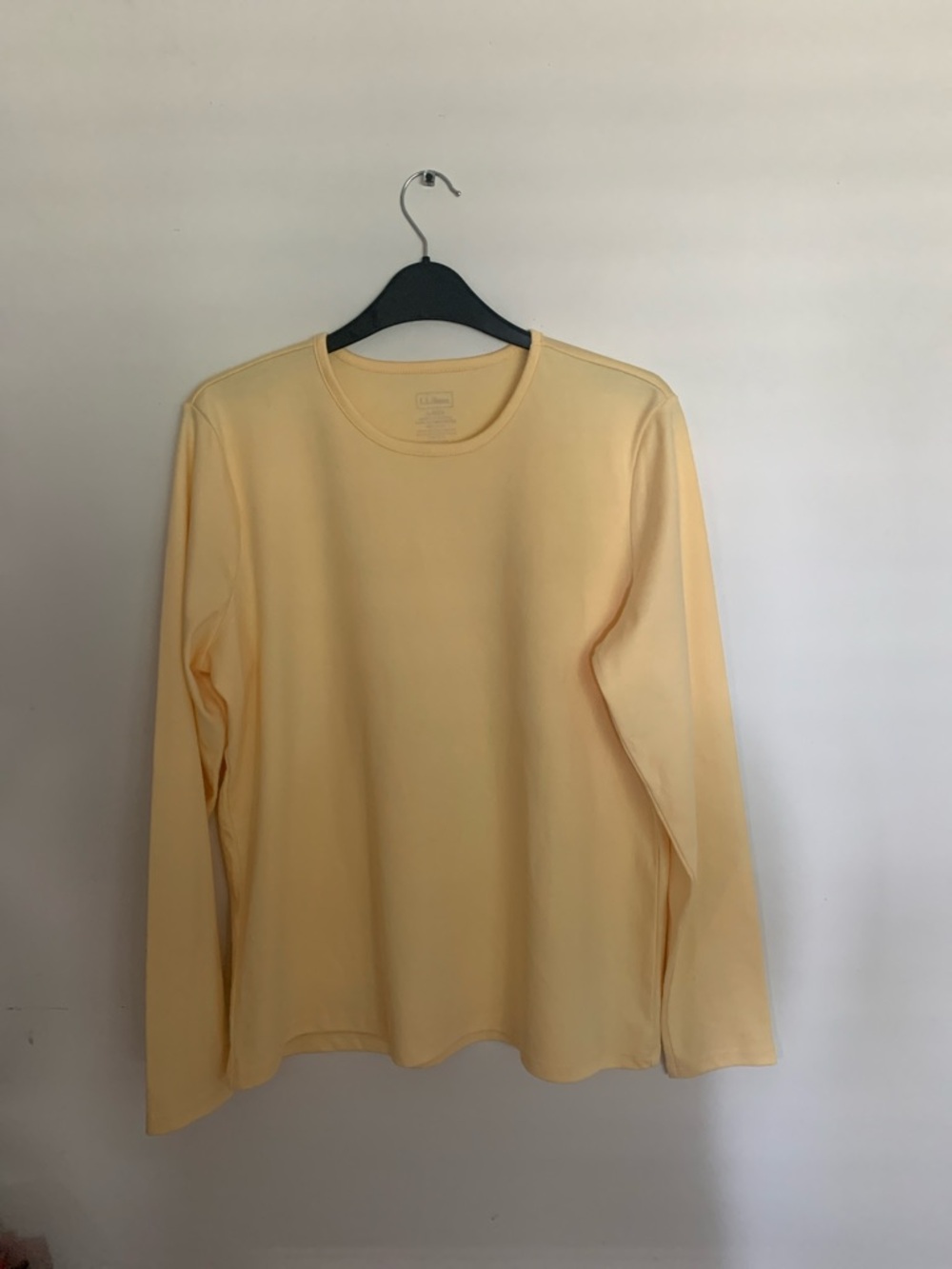 L.L. Bean Women's Long-Sleeve Crewneck Tee in Soft Yellow